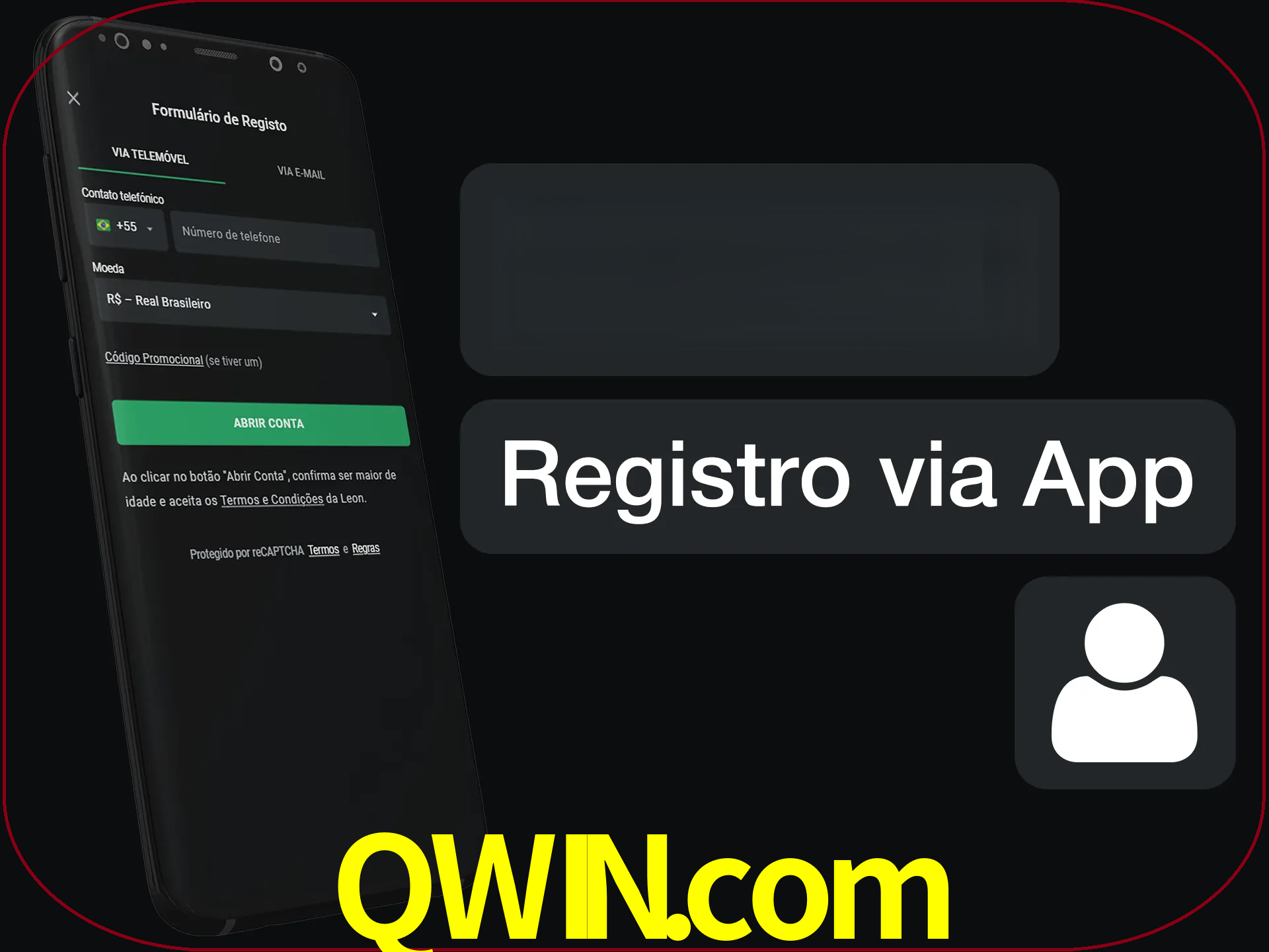 Registre-se com duas etapas usando o aplicativo.