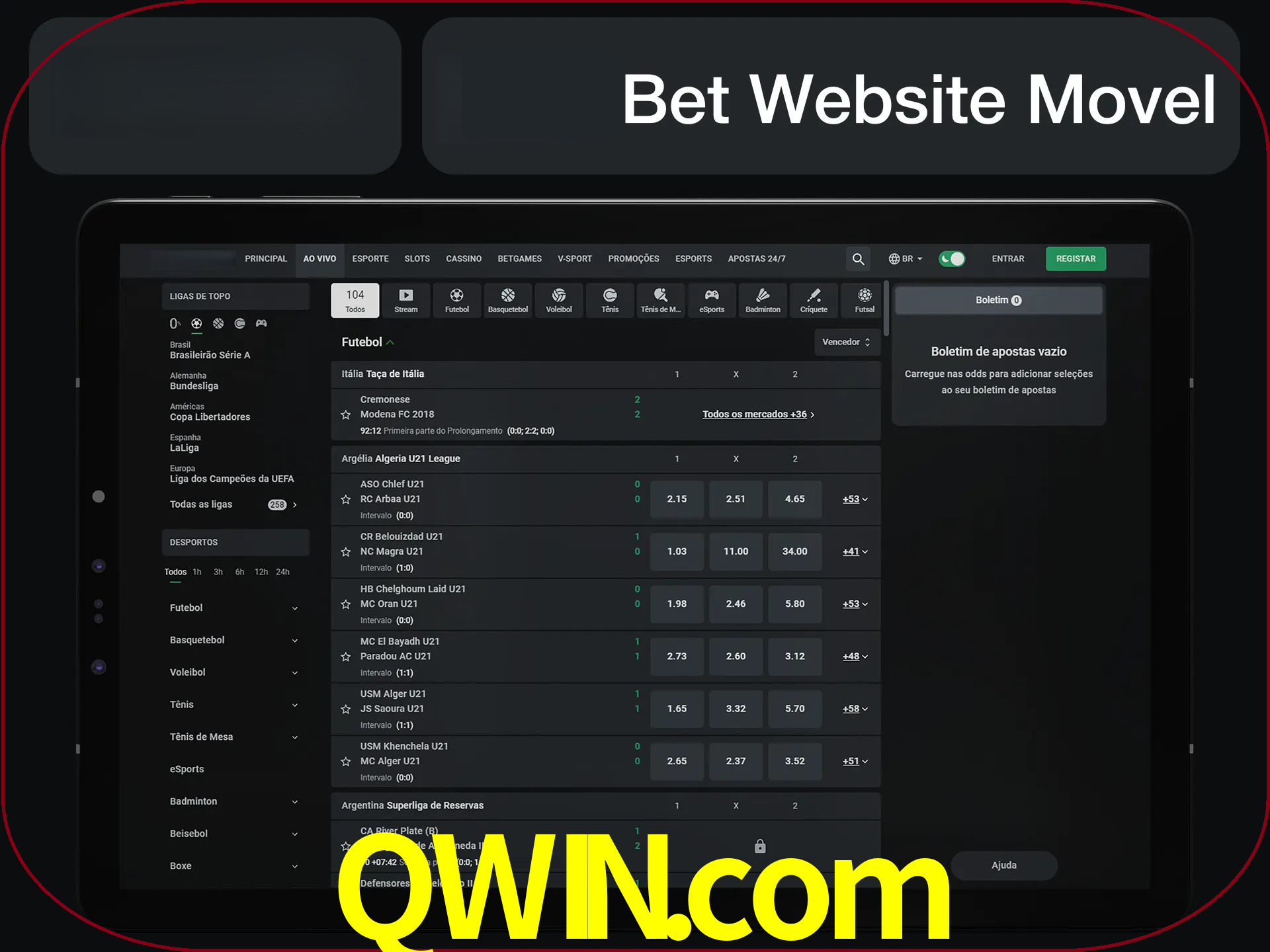Use nosso website em qualquer dispositivo.